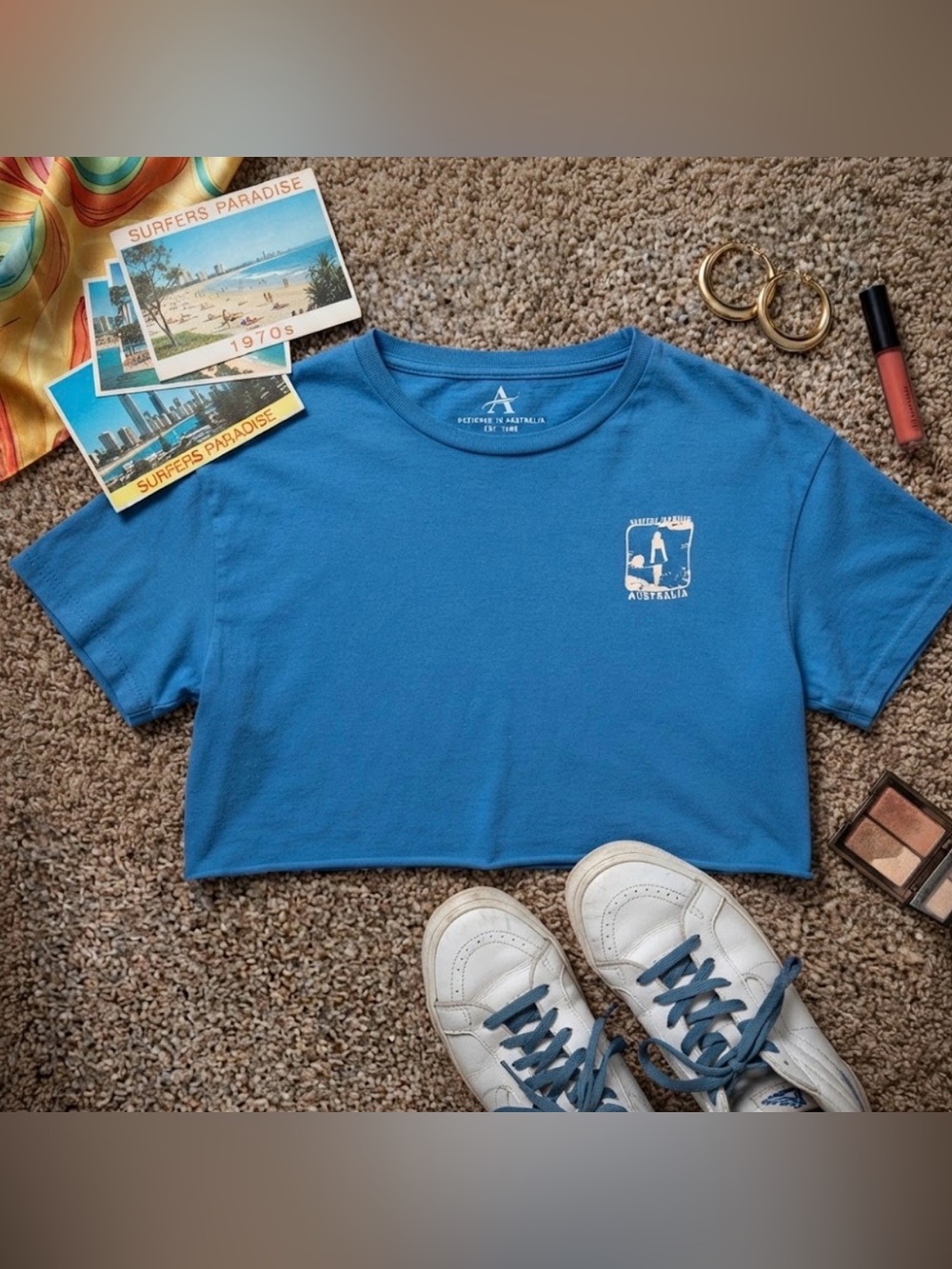Divided | Blue Cropped T-Shirt | Size XL | Euphoria Rue Bennett Vibes